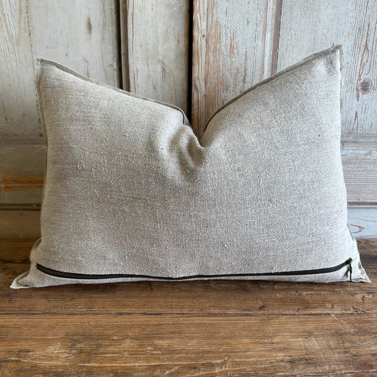 French Flax Linen Lumbar Pillow For Sale at 1stDibs
