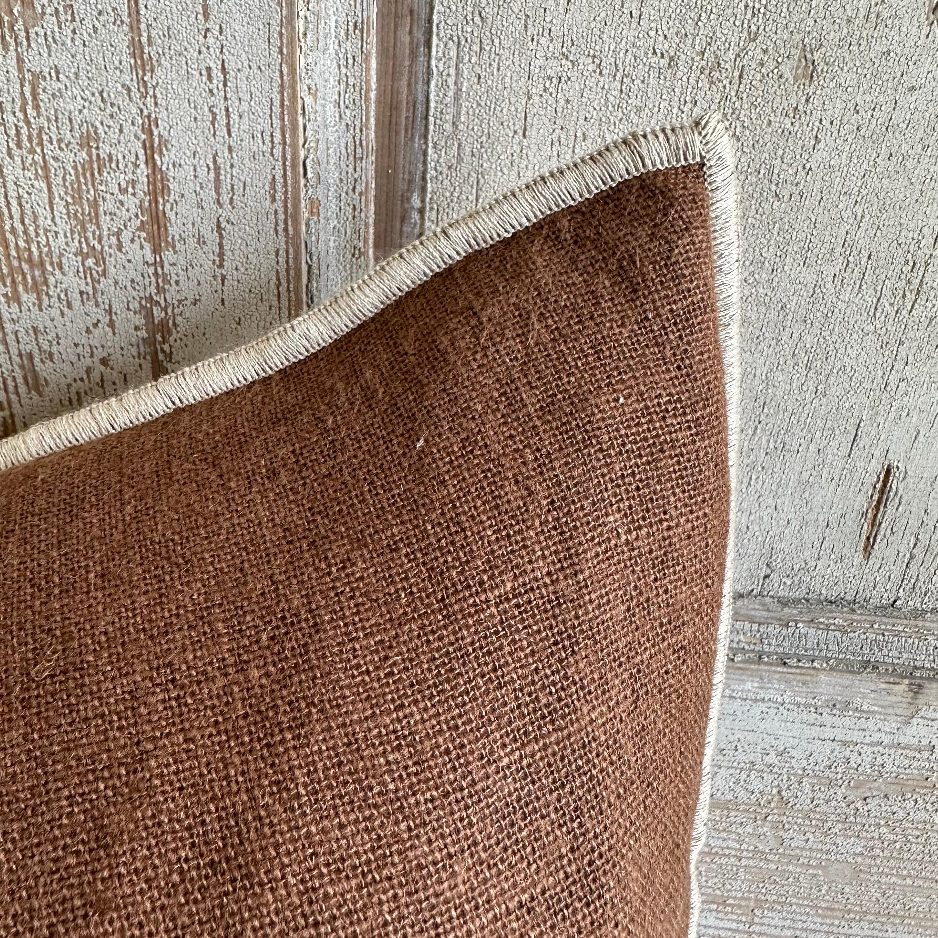 Contemporary French Flax Linen Lumbar Pillow in Moka For Sale