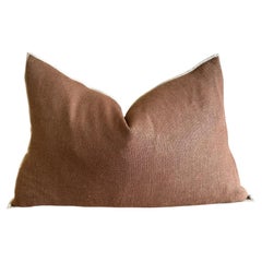 French Flax Linen Lumbar Pillow in Moka