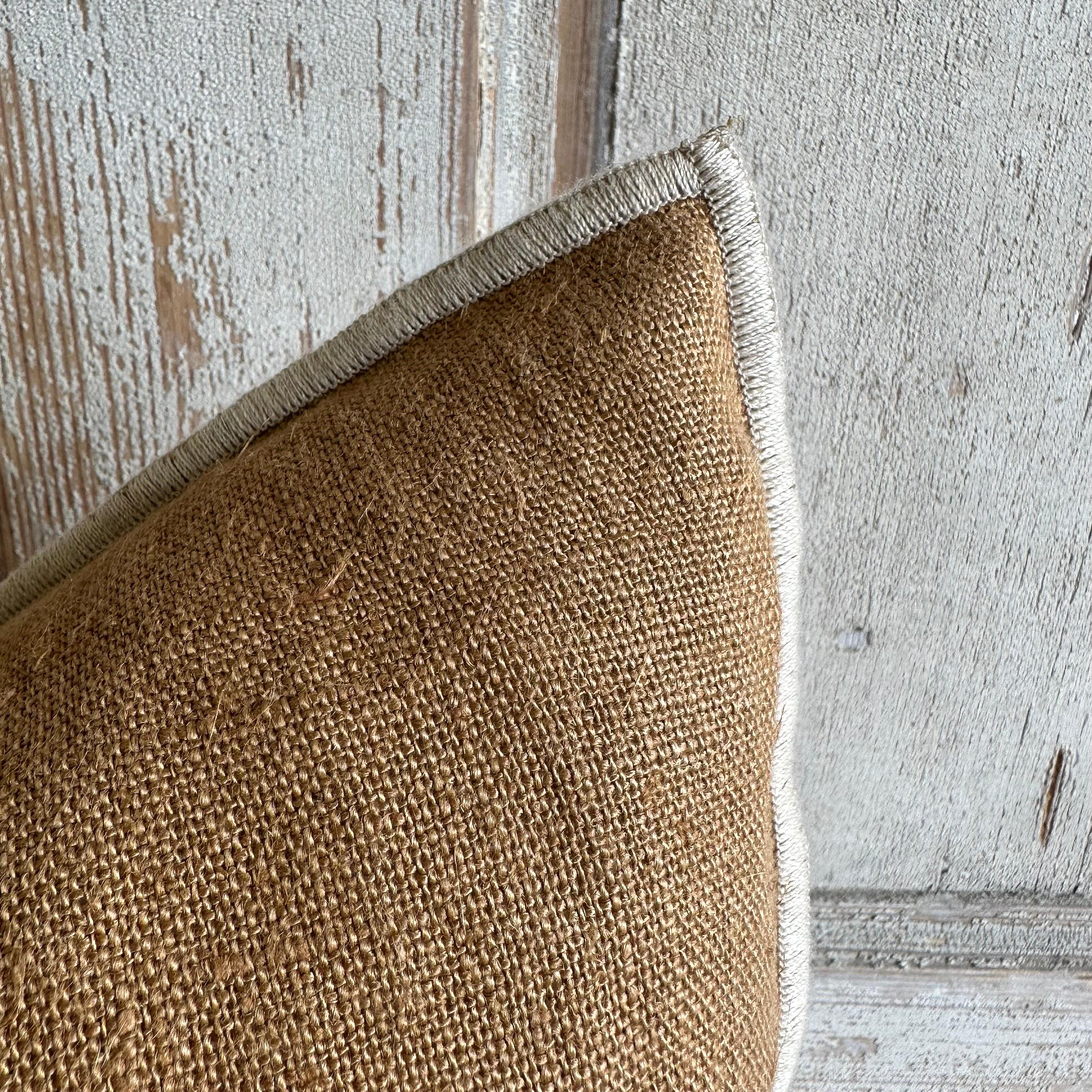 Contemporary French Flax Linen Pillow in Tabac  For Sale