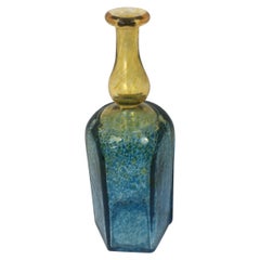 Vintage French Flecked Art Glass Perfume or Reed Diffuser Bottle, Signed