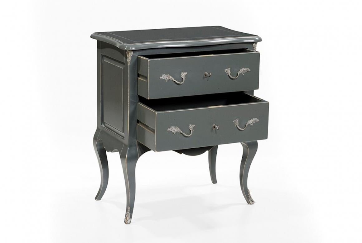 Wood French Fleur Bedside Table, 20th Century For Sale