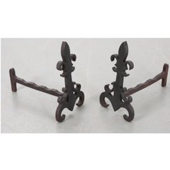 French Fleur de Lis Andirons