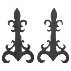 French Fleur de Lis Andirons