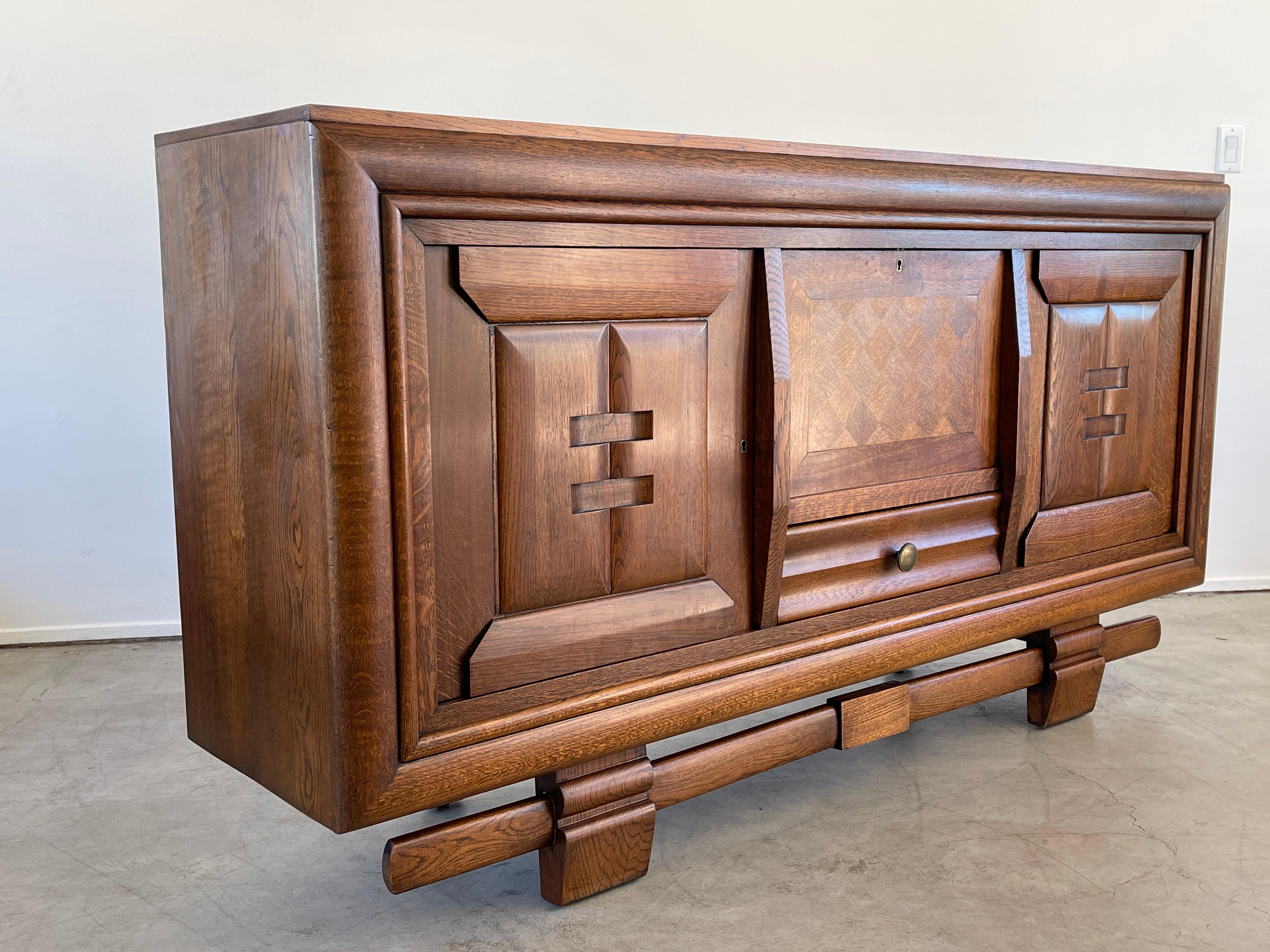 Oak French Floating Sideboard, 1940's For Sale