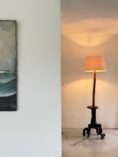 French Flok Art, Huge Grape Vine Floor Lamp, France, circa 1960