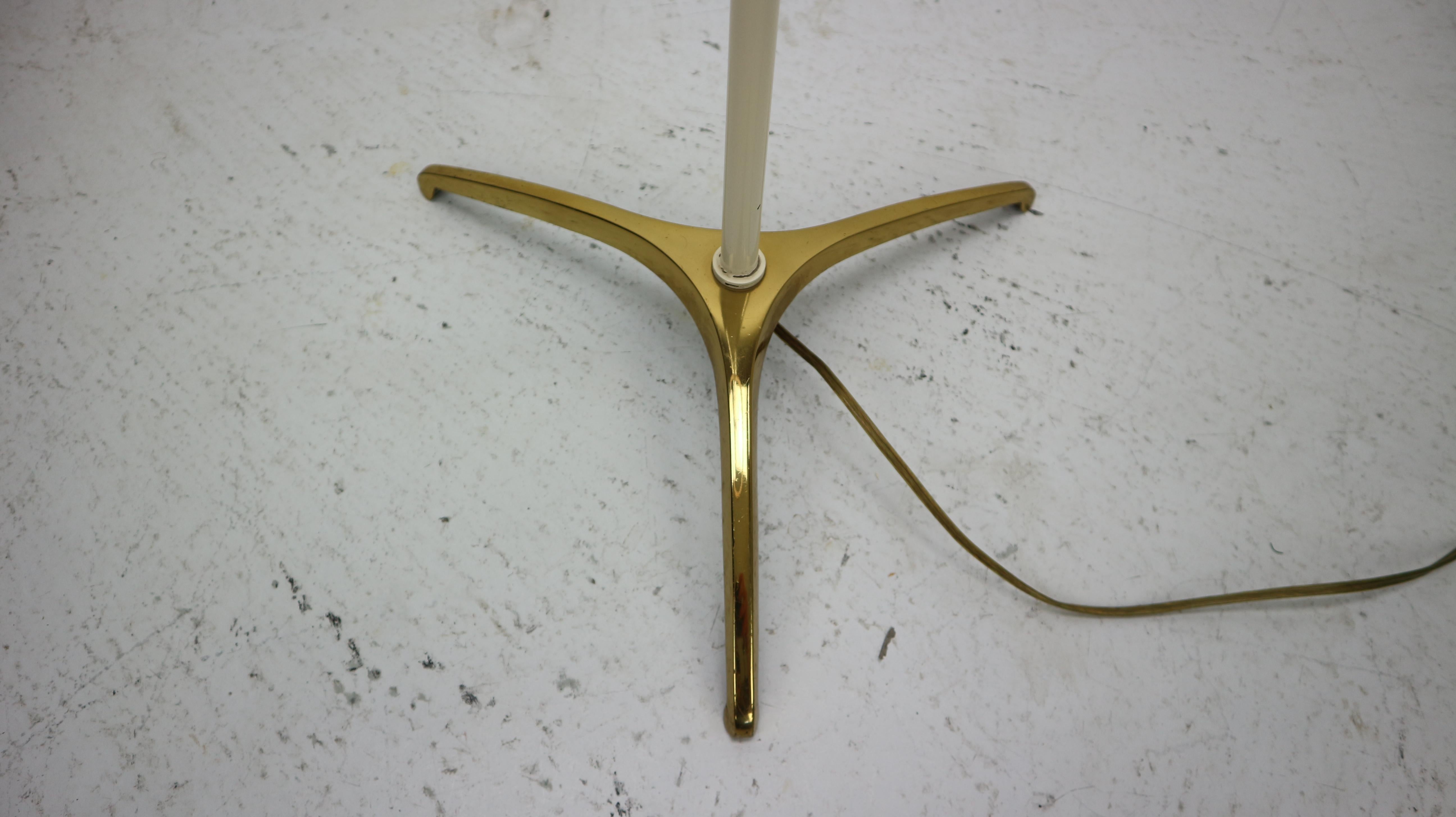 French Floor Lamp Brass and Metal, 1950s 5