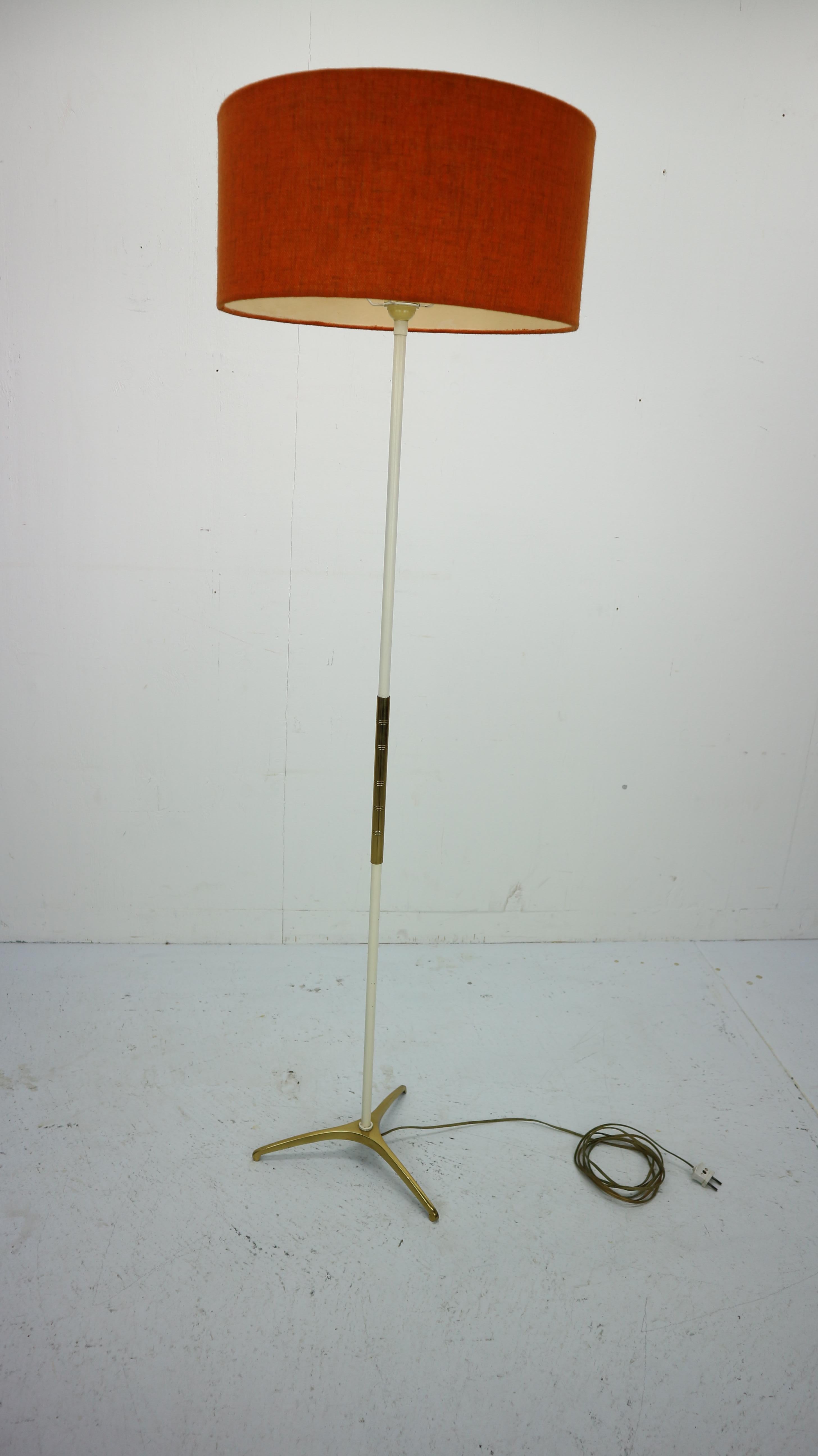 Mid-20th Century French Floor Lamp Brass and Metal, 1950s