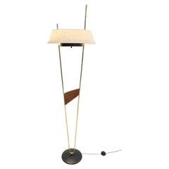 French floor lamp in Brass and teak