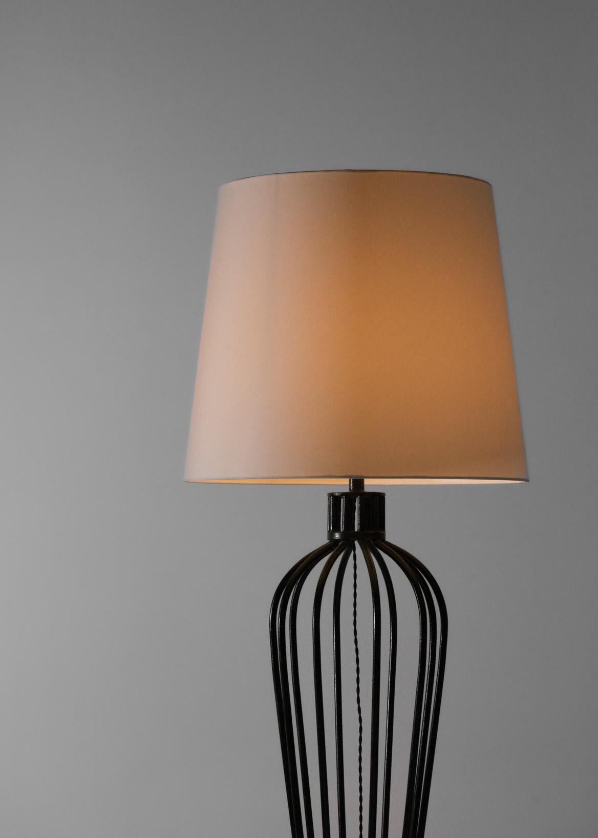 Mid-Century Modern French Floor Lamp in Style of Jean Royère Solid Steel from the 50's, E300