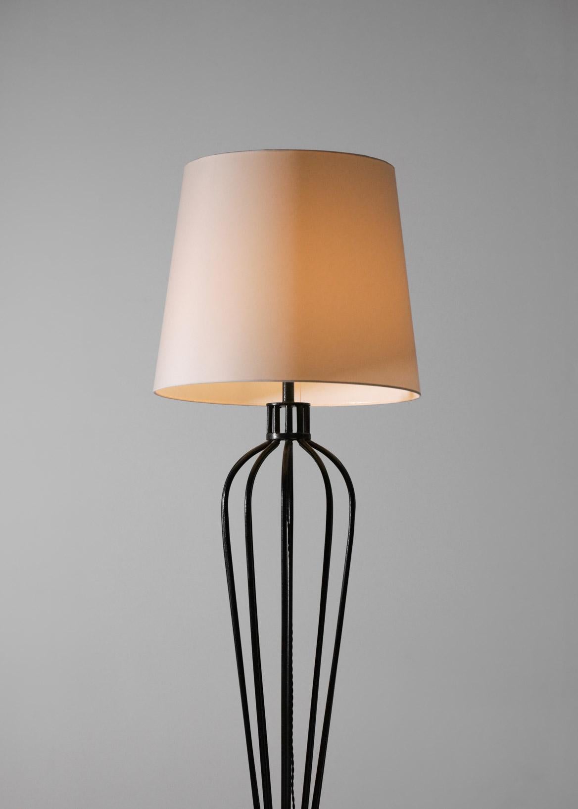 Mid-20th Century French Floor Lamp in Style of Jean Royère Solid Steel from the 50's, E300