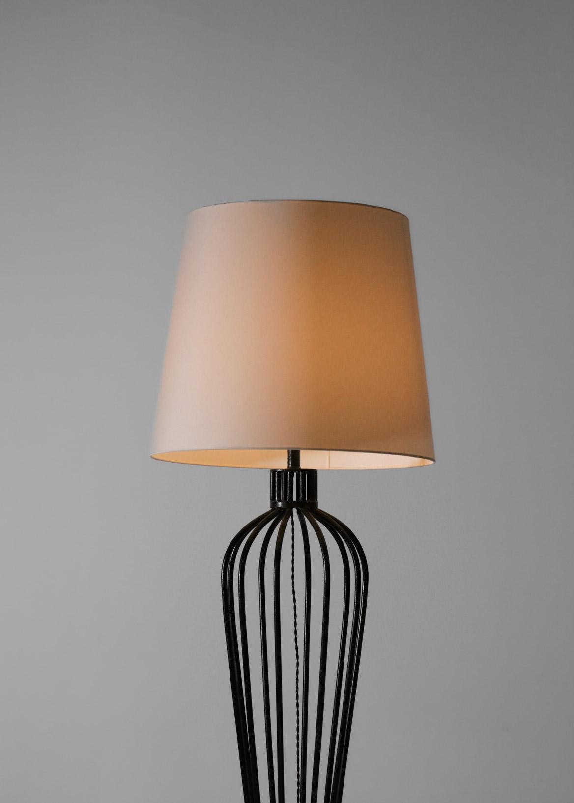 French Floor Lamp in Style of Jean Royère Solid Steel from the 50's, E300 1
