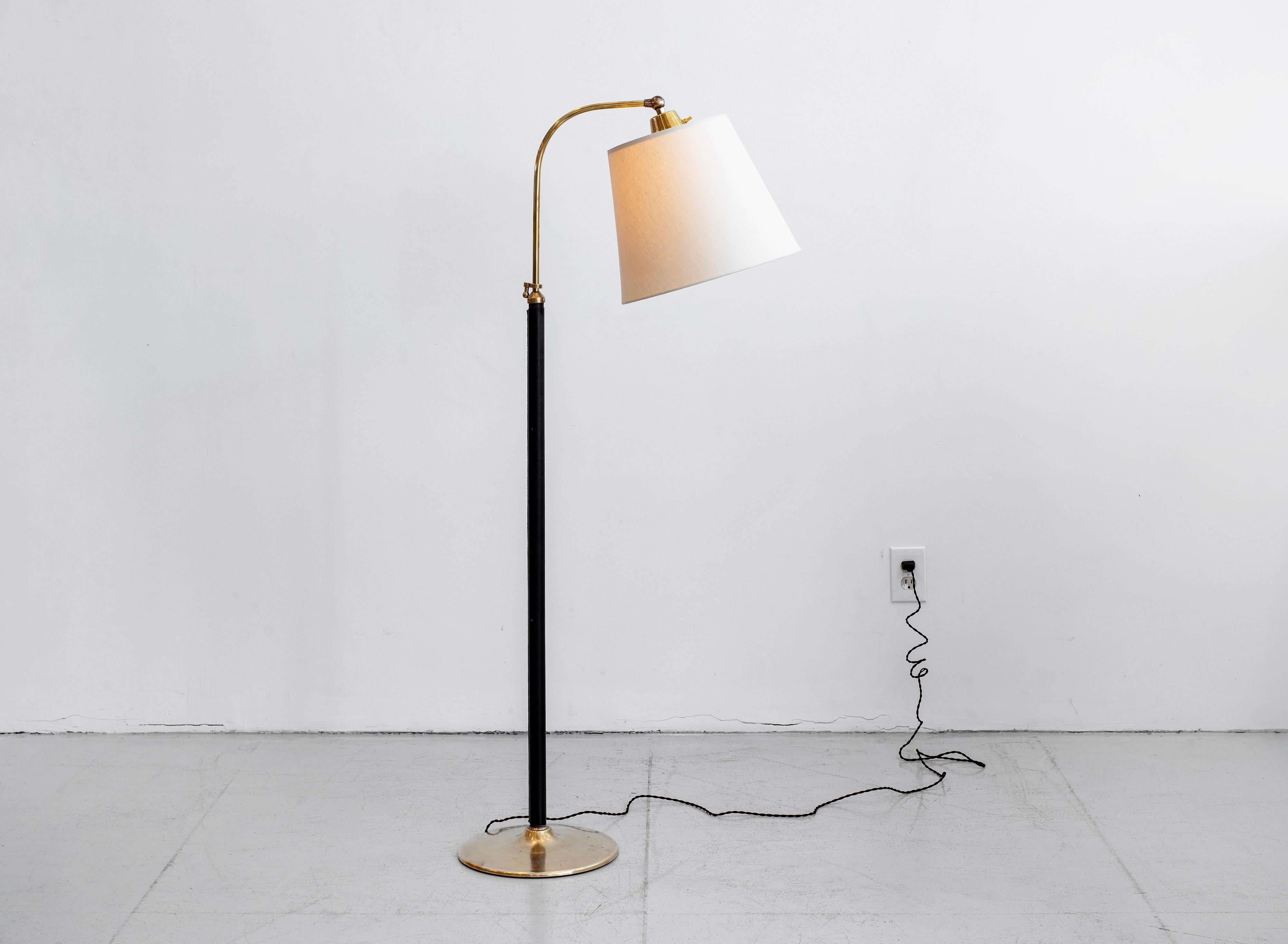 French Floor Lamp in the Style of Jacques Adnet In Good Condition In Beverly Hills, CA