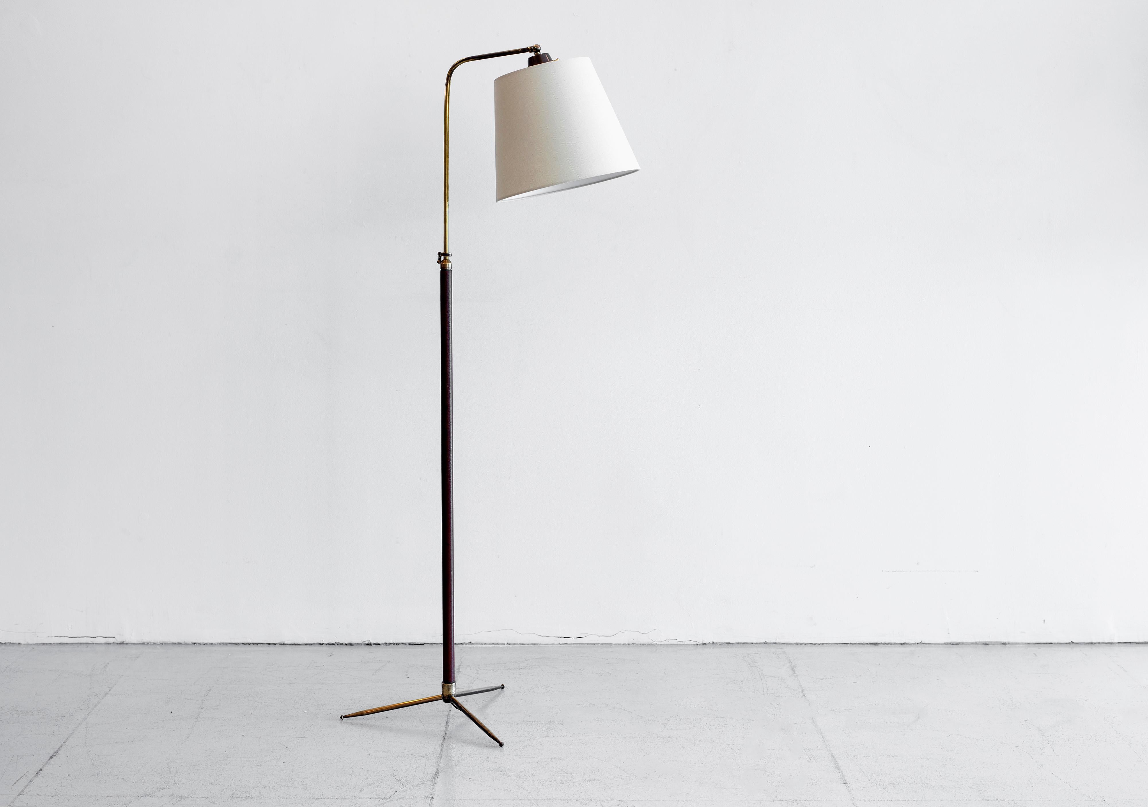 French Floor Lamp in the Style of Jacques Adnet In Good Condition For Sale In Beverly Hills, CA