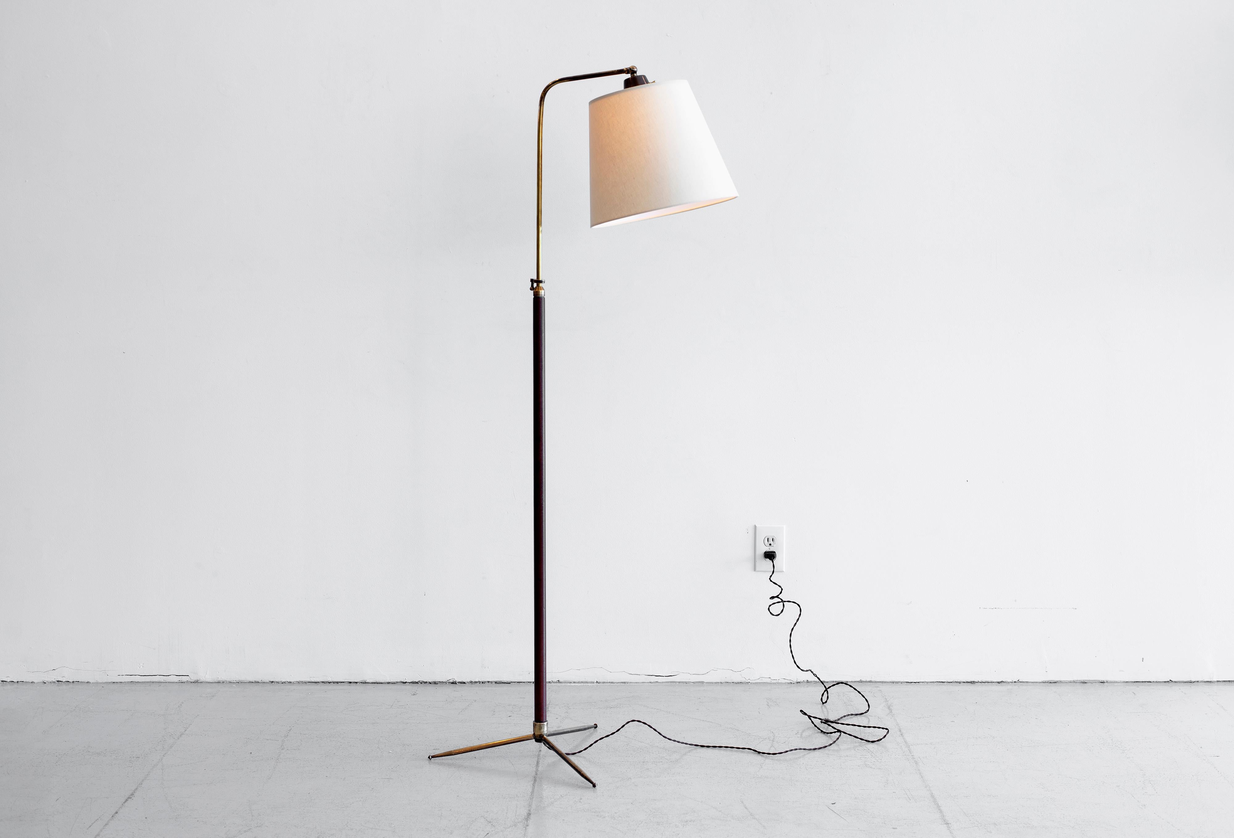Mid-20th Century French Floor Lamp in the Style of Jacques Adnet For Sale