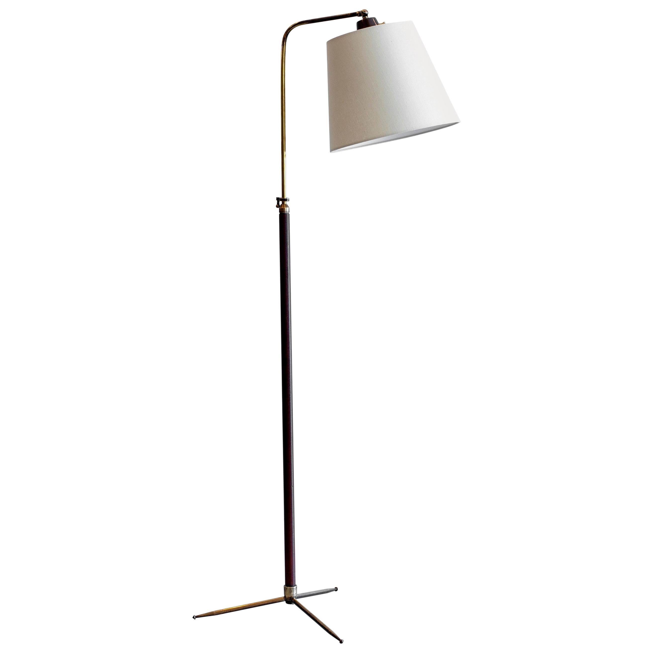 French Floor Lamp in the Style of Jacques Adnet For Sale