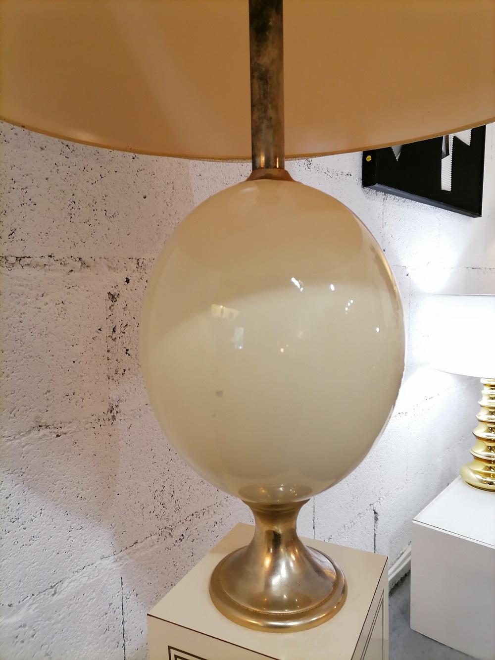 French Floor Lamp Maison Le Dauphin 1980 Lacquer and Brass For Sale 4