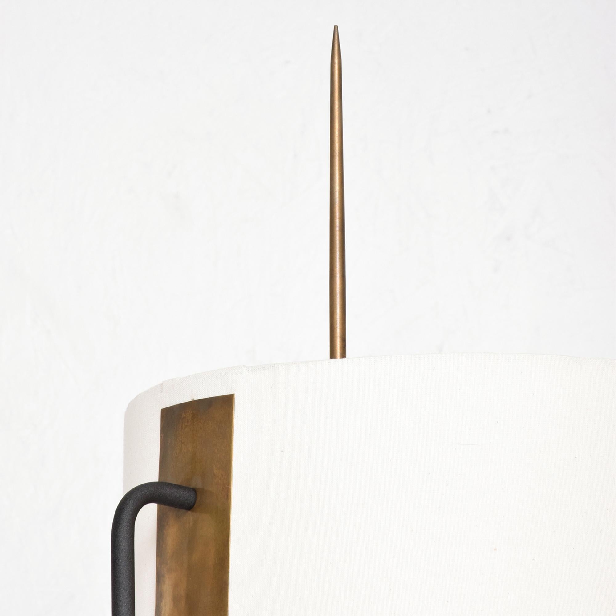 French Floor Lamp Style Arlus France 1950s Modern Sophisticate Steel and Brass In Good Condition In Chula Vista, CA