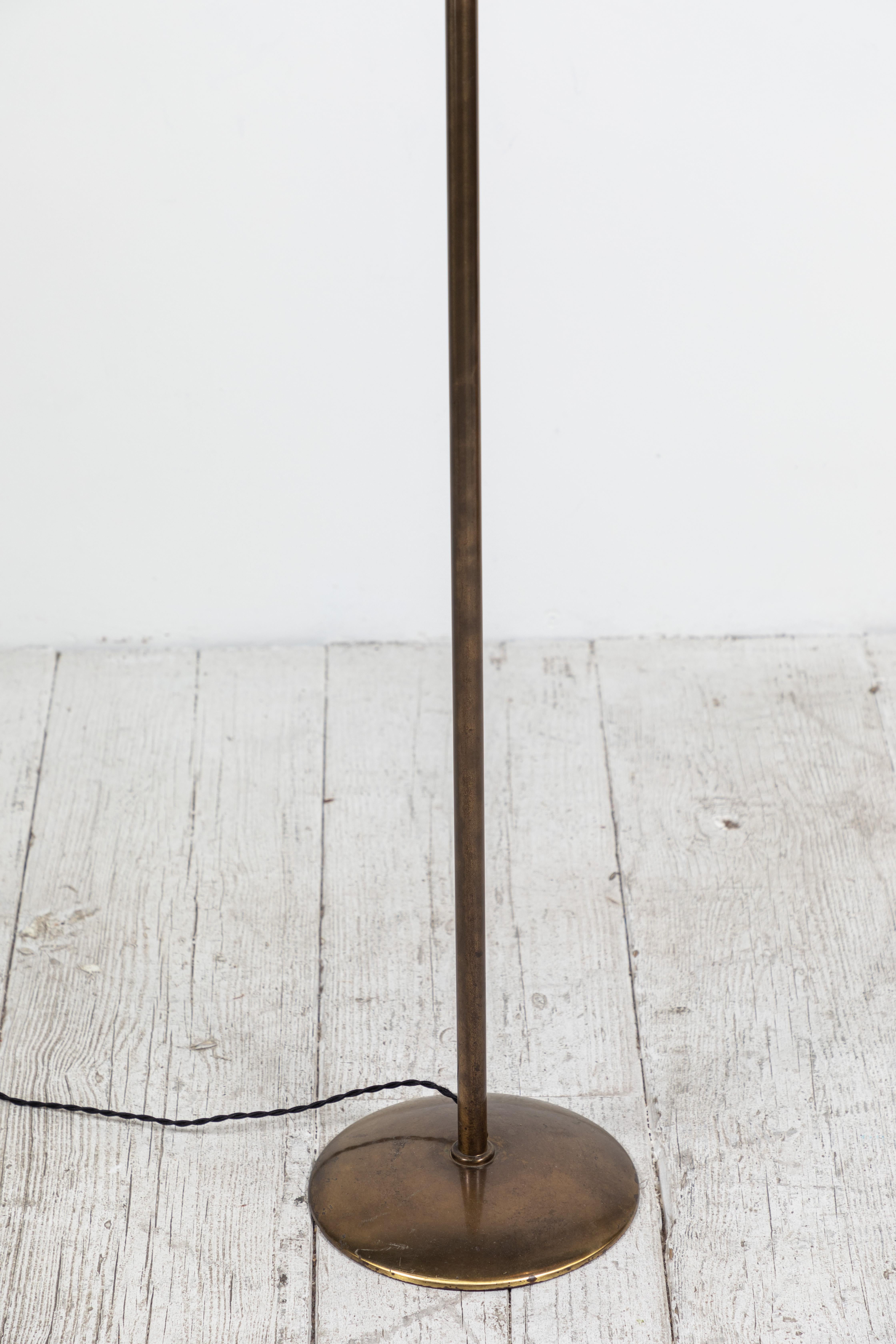 French Floor Lamp with Custom Red Gingham Shade In Good Condition In Los Angeles, CA