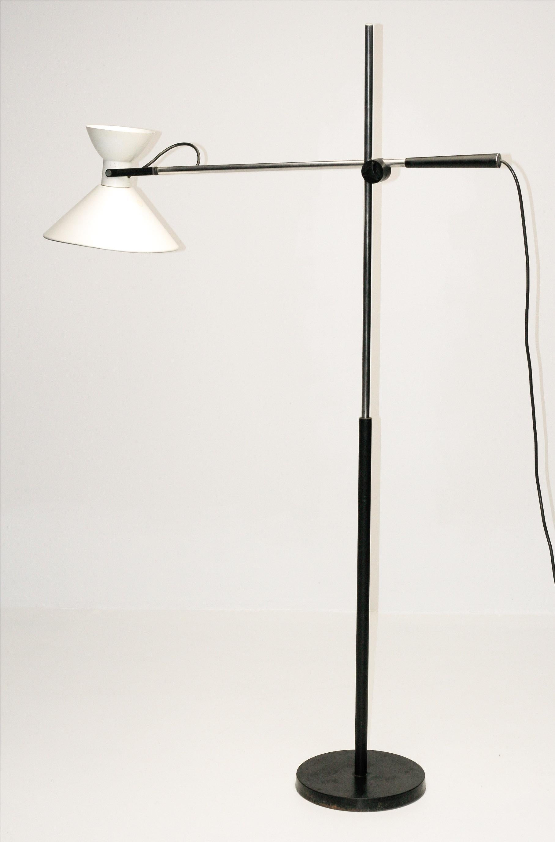 Mid-Century Modern French Floor Lamp with Diabolo Shaped Shade