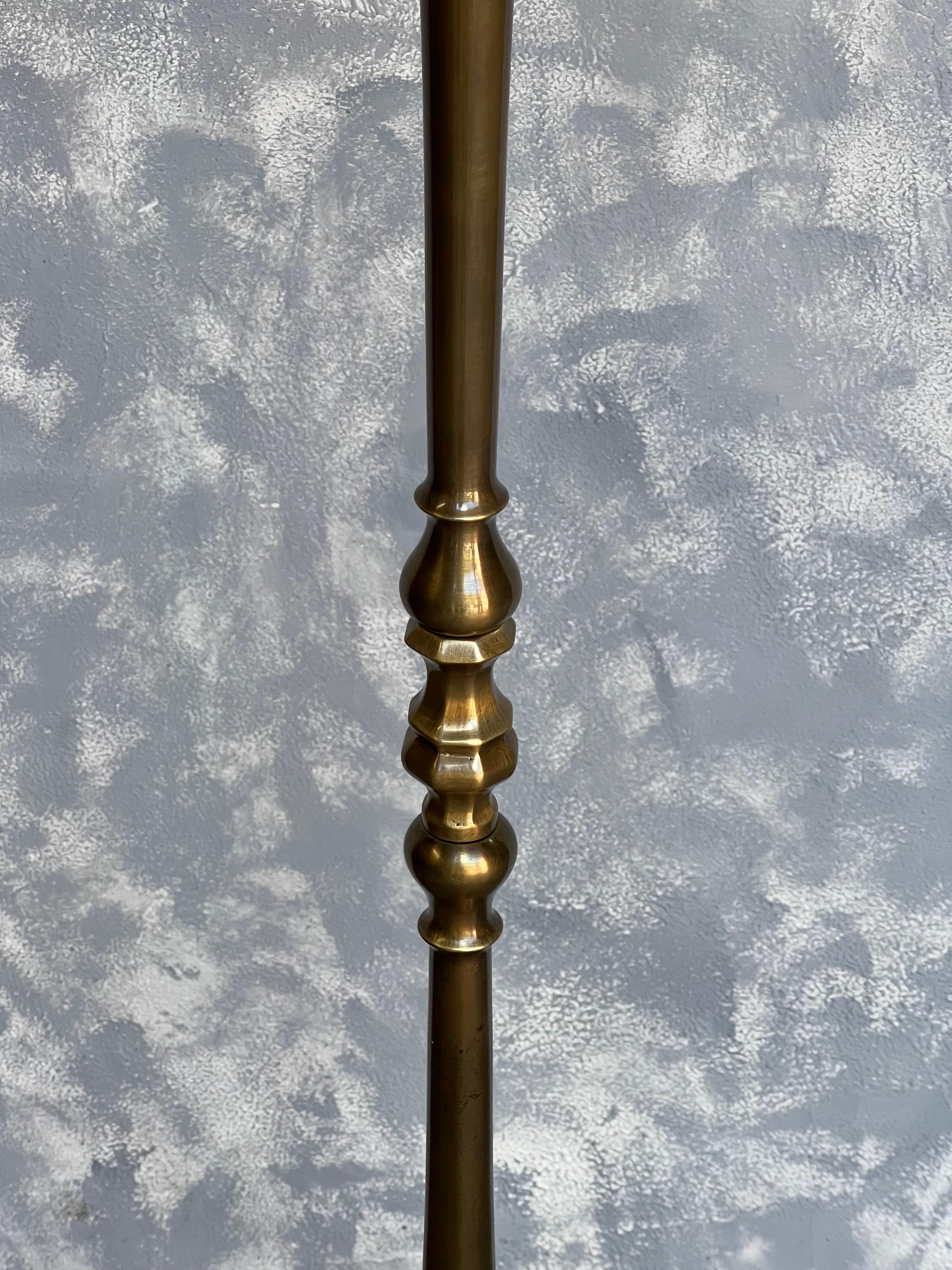 Mid-20th Century French Floor Lamp with Hexagonal Base  For Sale