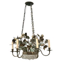 French Floral Basket Chandelier