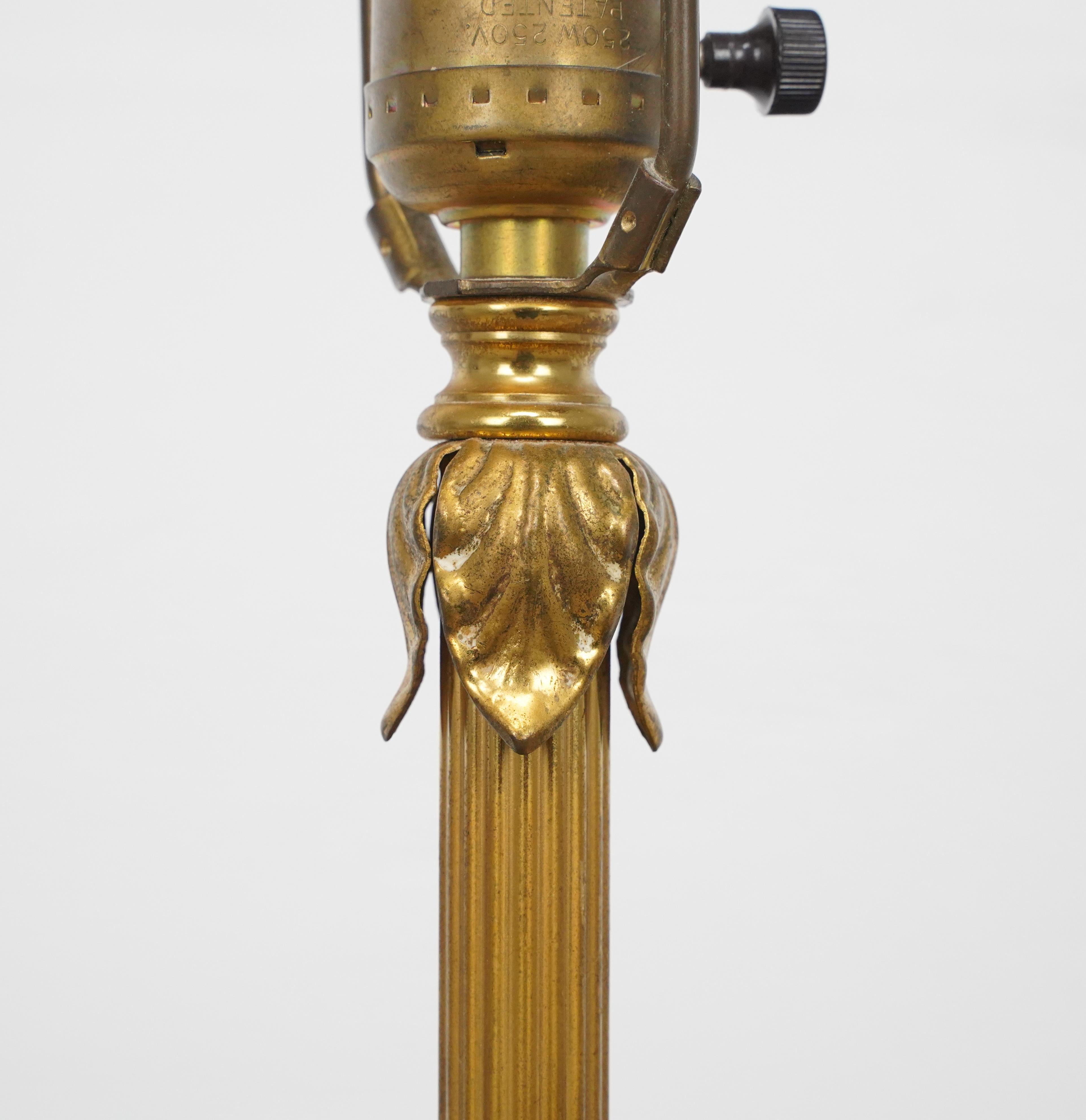 French Floral Brass Floor Lamp For Sale 2