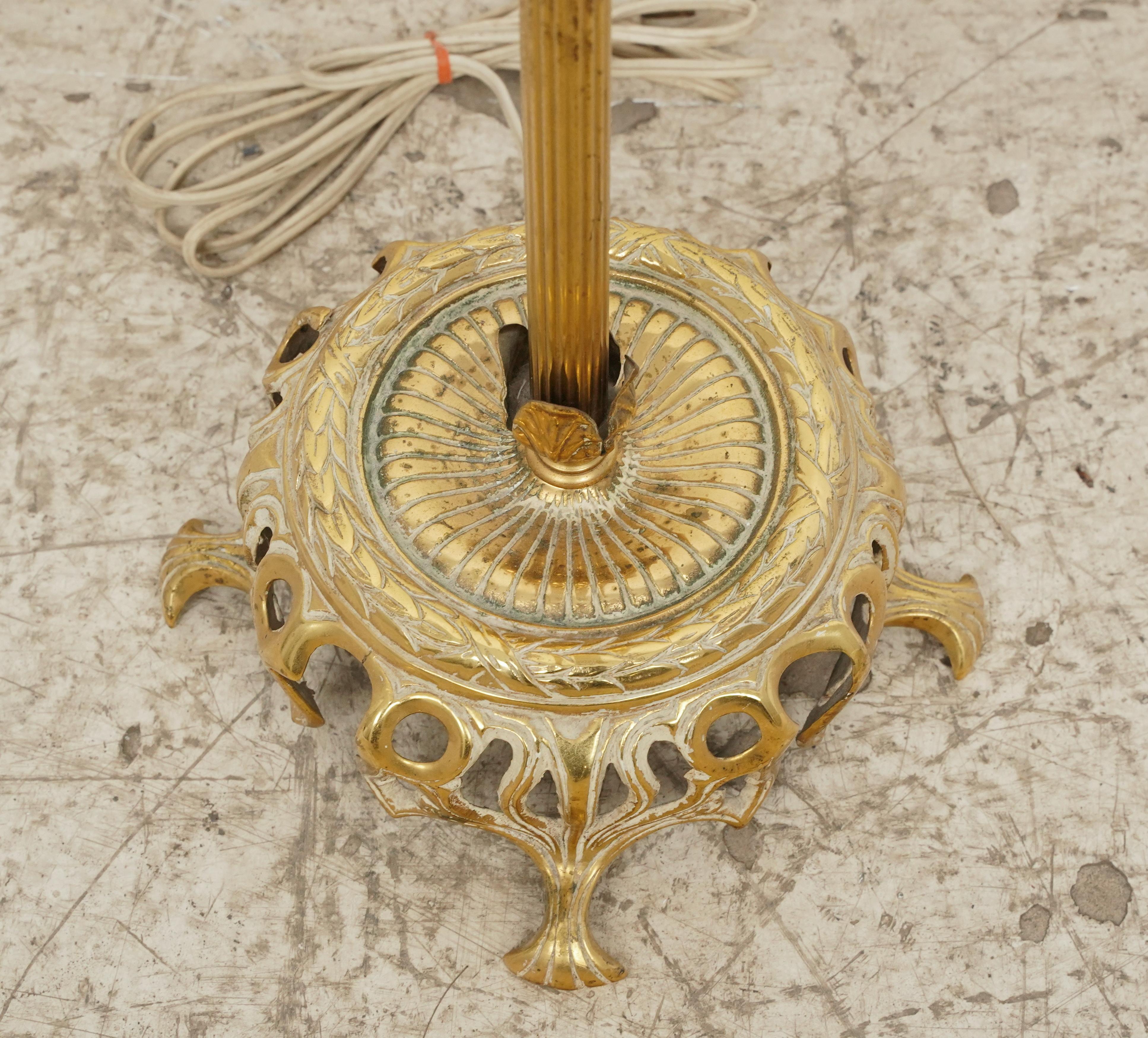 French Floral Brass Floor Lamp For Sale 3