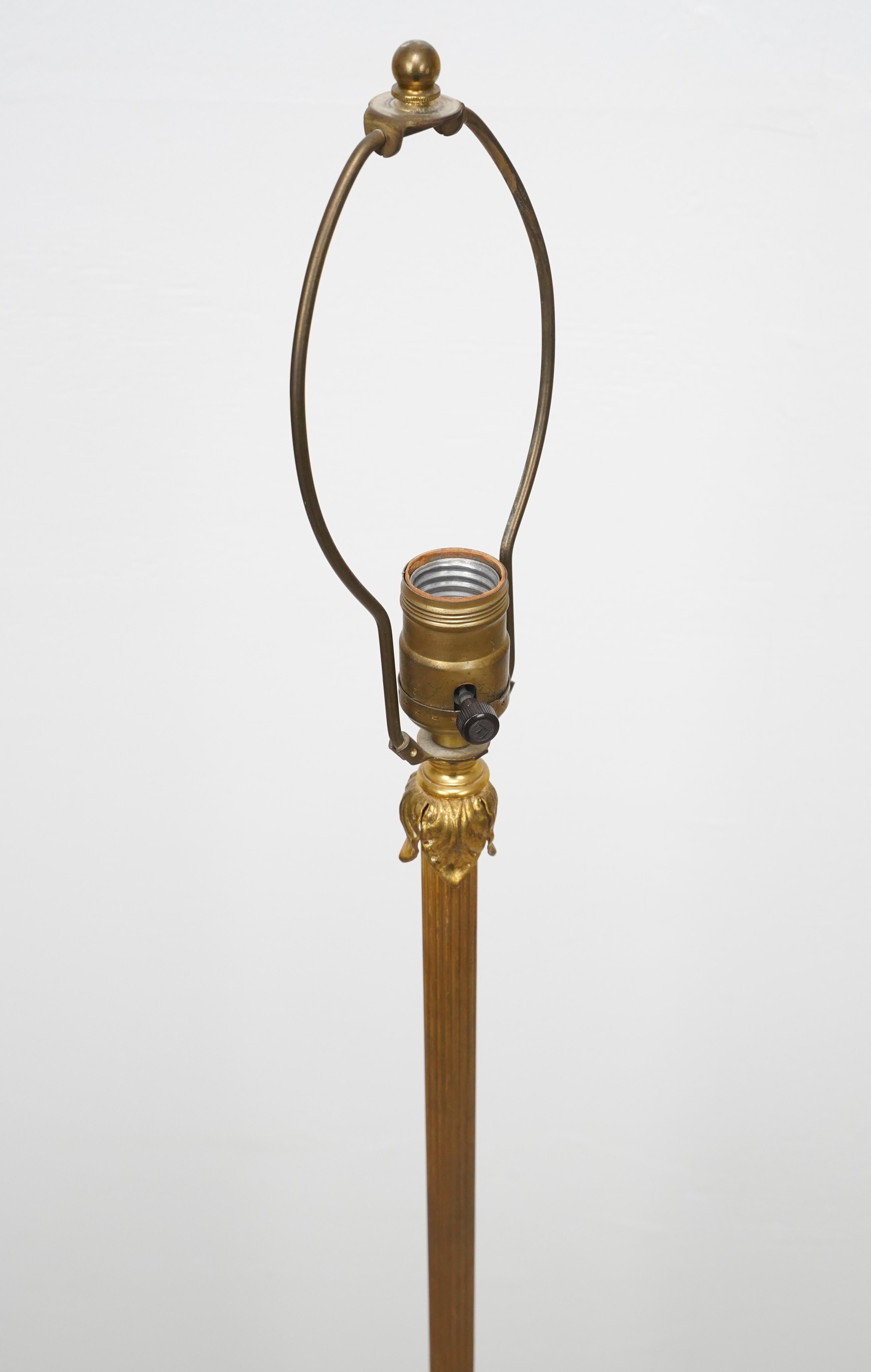 French Floral Brass Floor Lamp For Sale 5