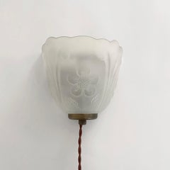 French Floral Glass Single Wall Sconce