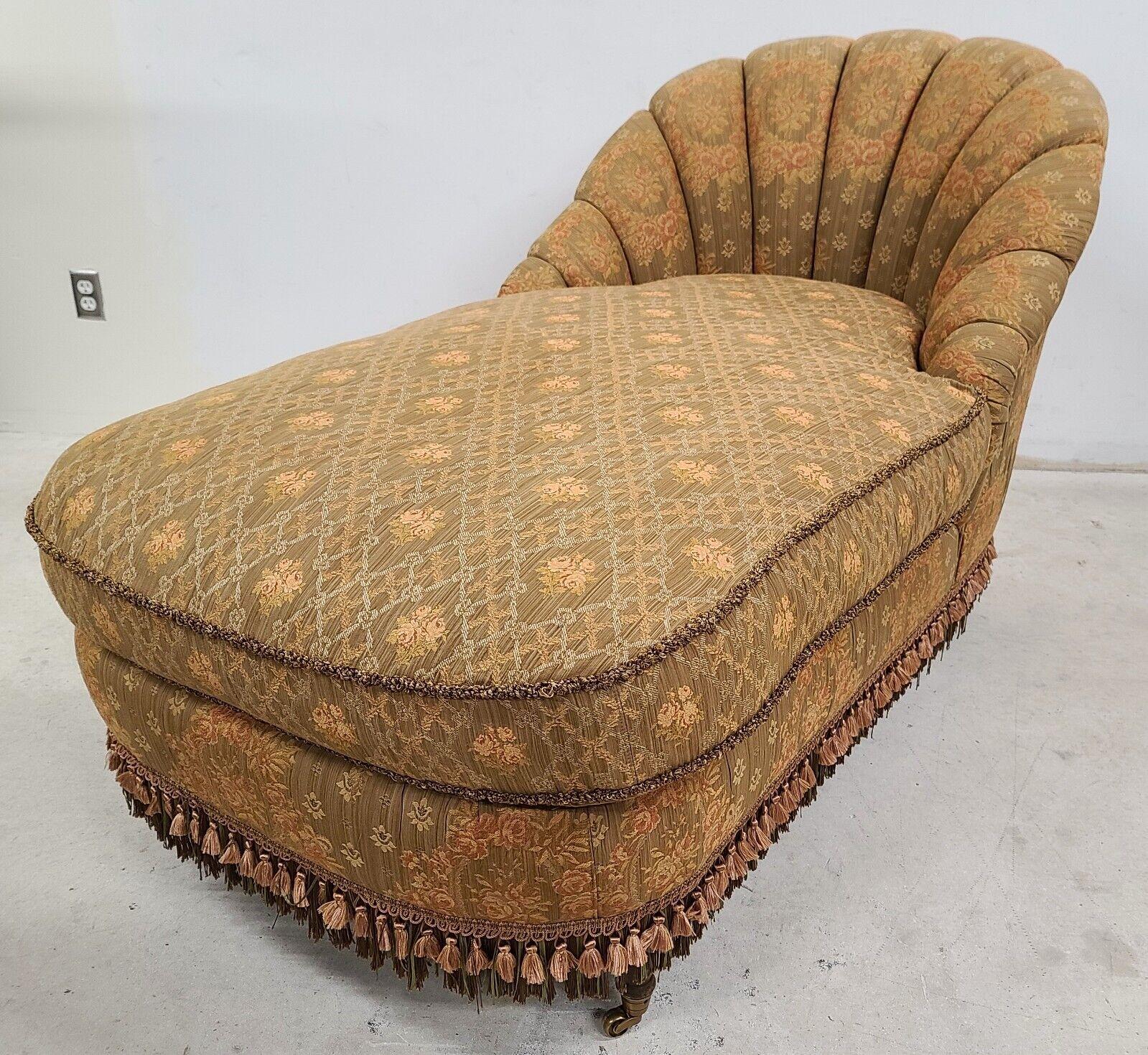 Late 20th Century French Floral Roses Chaise Lounge by Carol Hicks Bolton for E J Victor