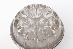 French Flower Frog in Blown English Crystal Sterling Silver, circa 1910