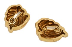 French Fluted Gold Knot Earrings