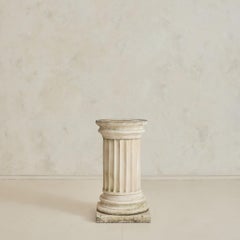 French Fluted Stone Pedestal, 1960s