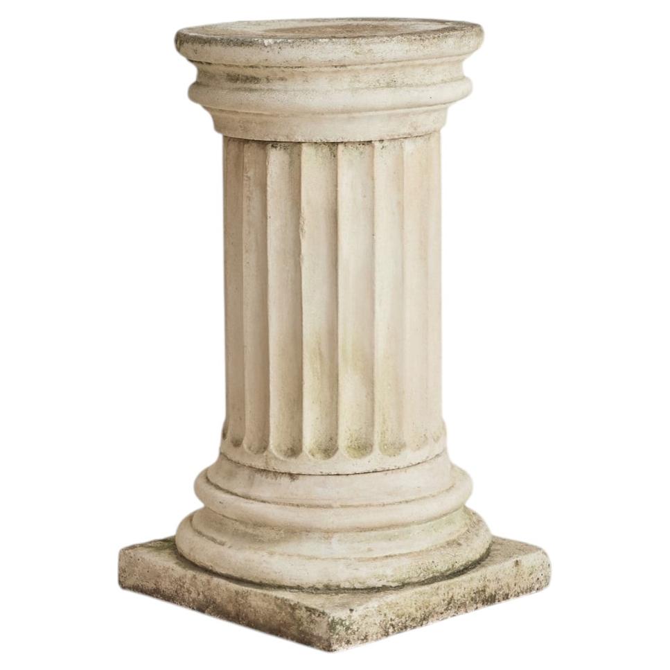French Fluted Stone Pedestal, 1960s