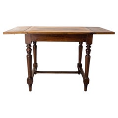 French Foldable Dining or Writing Table, Beech and Chestnut, circa 1970