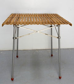 Table de marché pliante française Table en fer et pin ou Pic-Nic, circa 1950