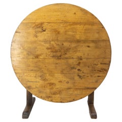Französischer klappbarer Tisch aus Eiche und Pappelholz, Weinmacher-Tisch, 19. Jahrhundert