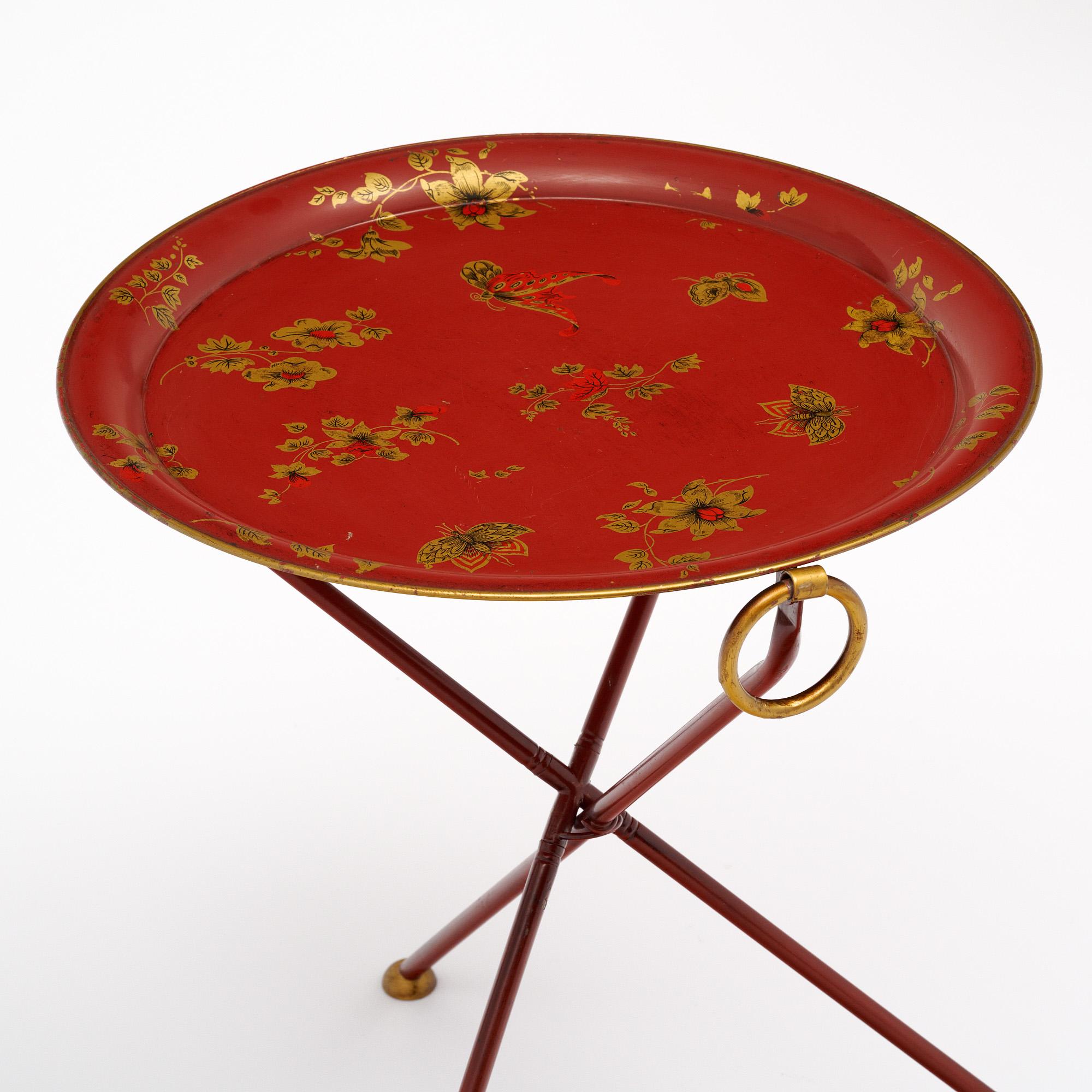 French Folding Art Deco Tea Table In Good Condition In Austin, TX