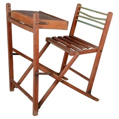 Used French Folding Child's Desk and Chair