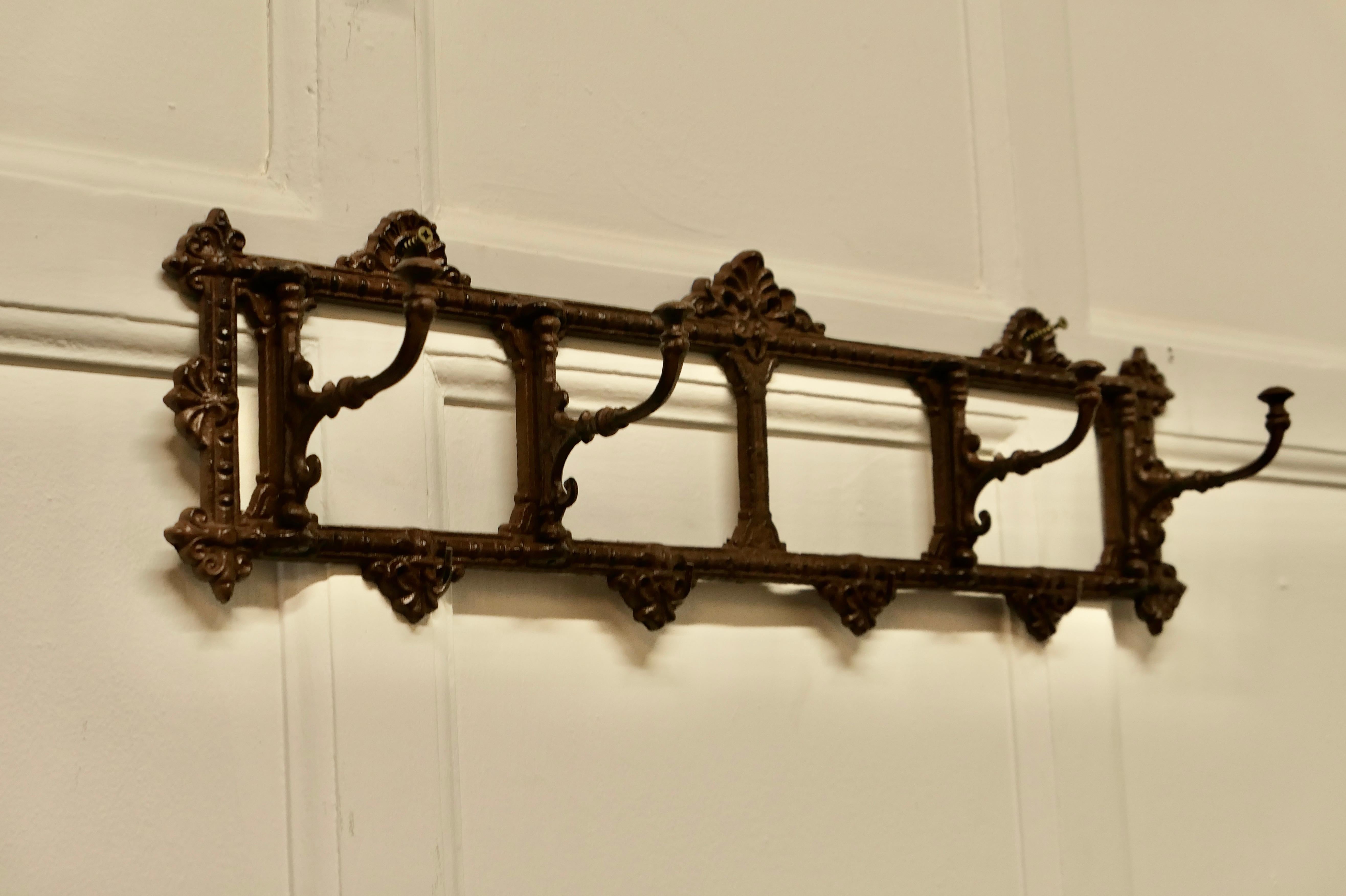 French Folding Coat Hook Rack In Good Condition In Godshill, Isle of Wight