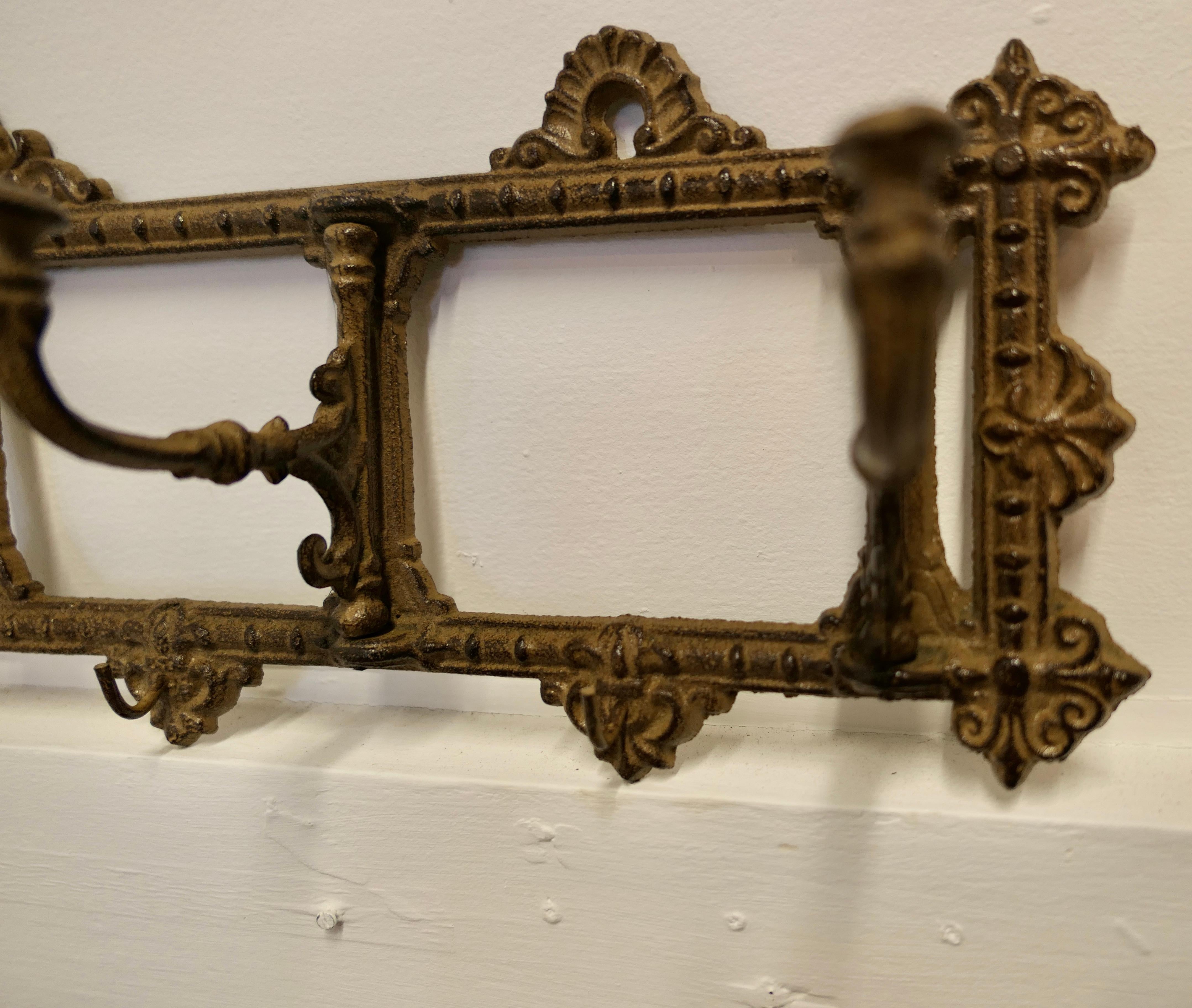 French Folding Coat Hook Rack In Good Condition In Godshill, Isle of Wight