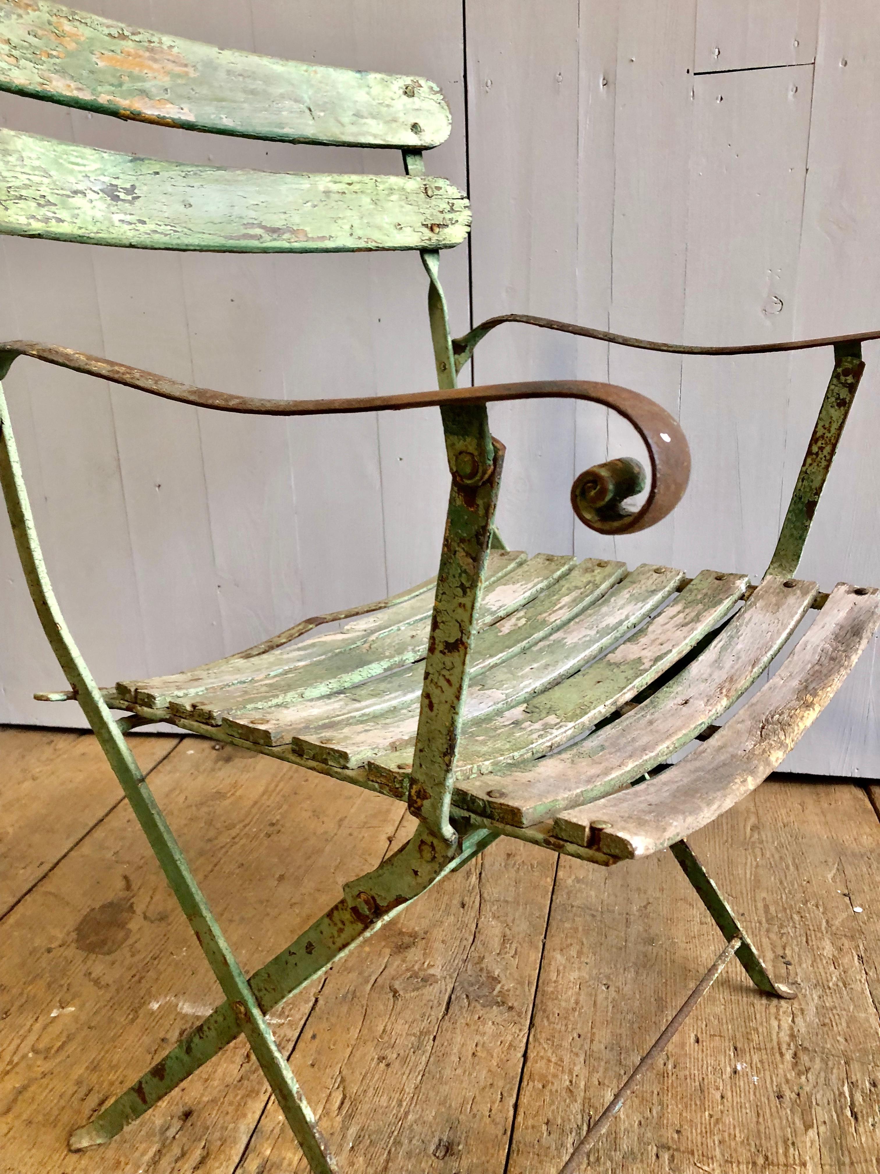 French Folding Garden Chair, 19th Century 4