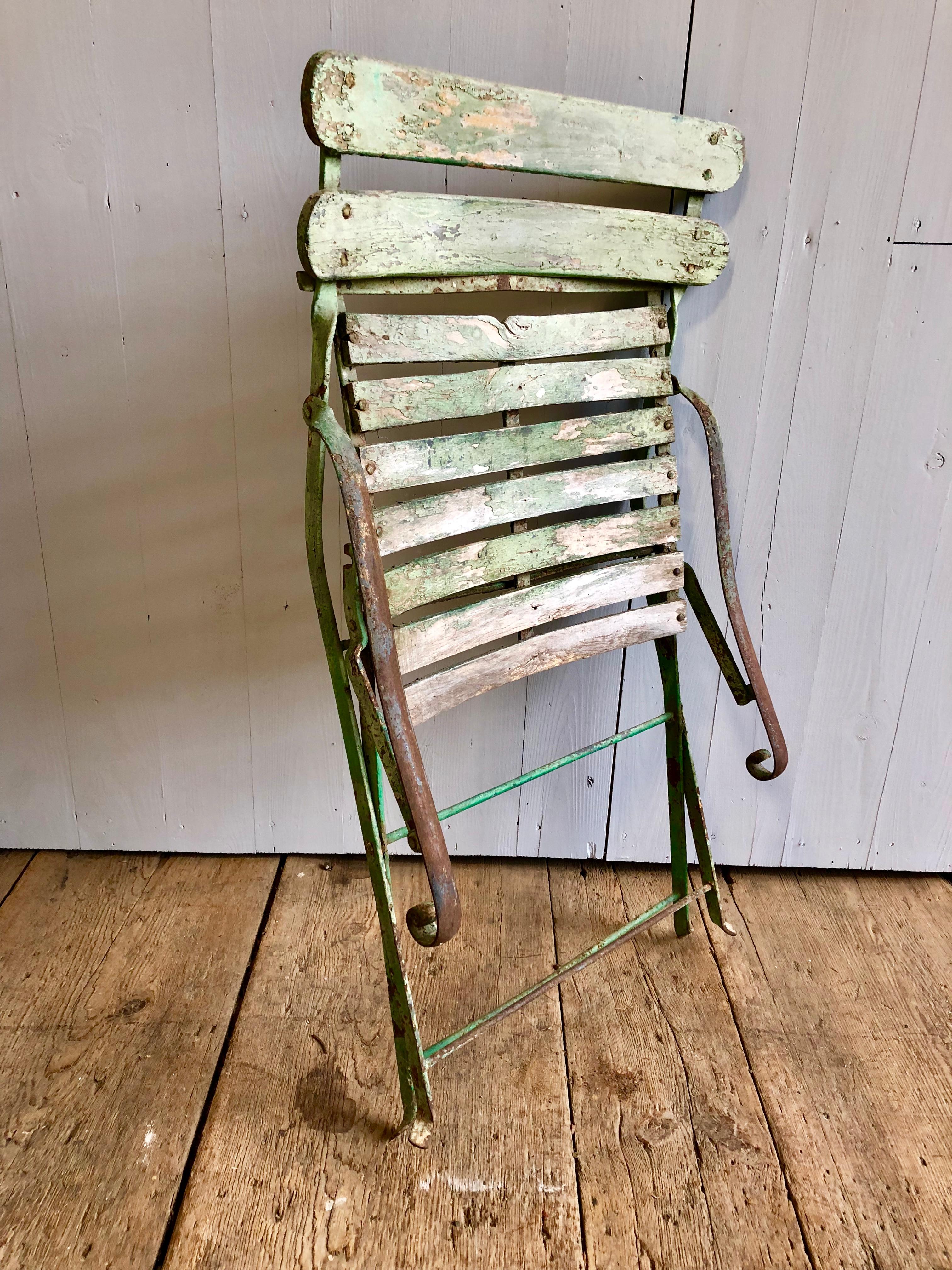 French Folding Garden Chair, 19th Century 5