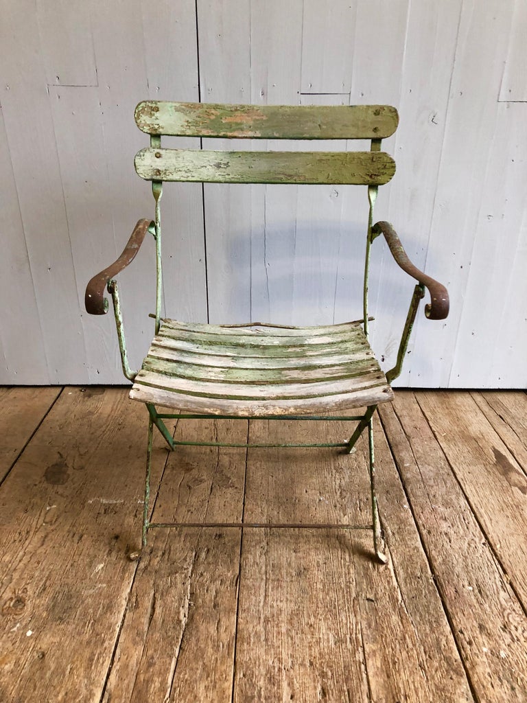 French Folding Garden Chair, 19th Century For Sale at 1stDibs