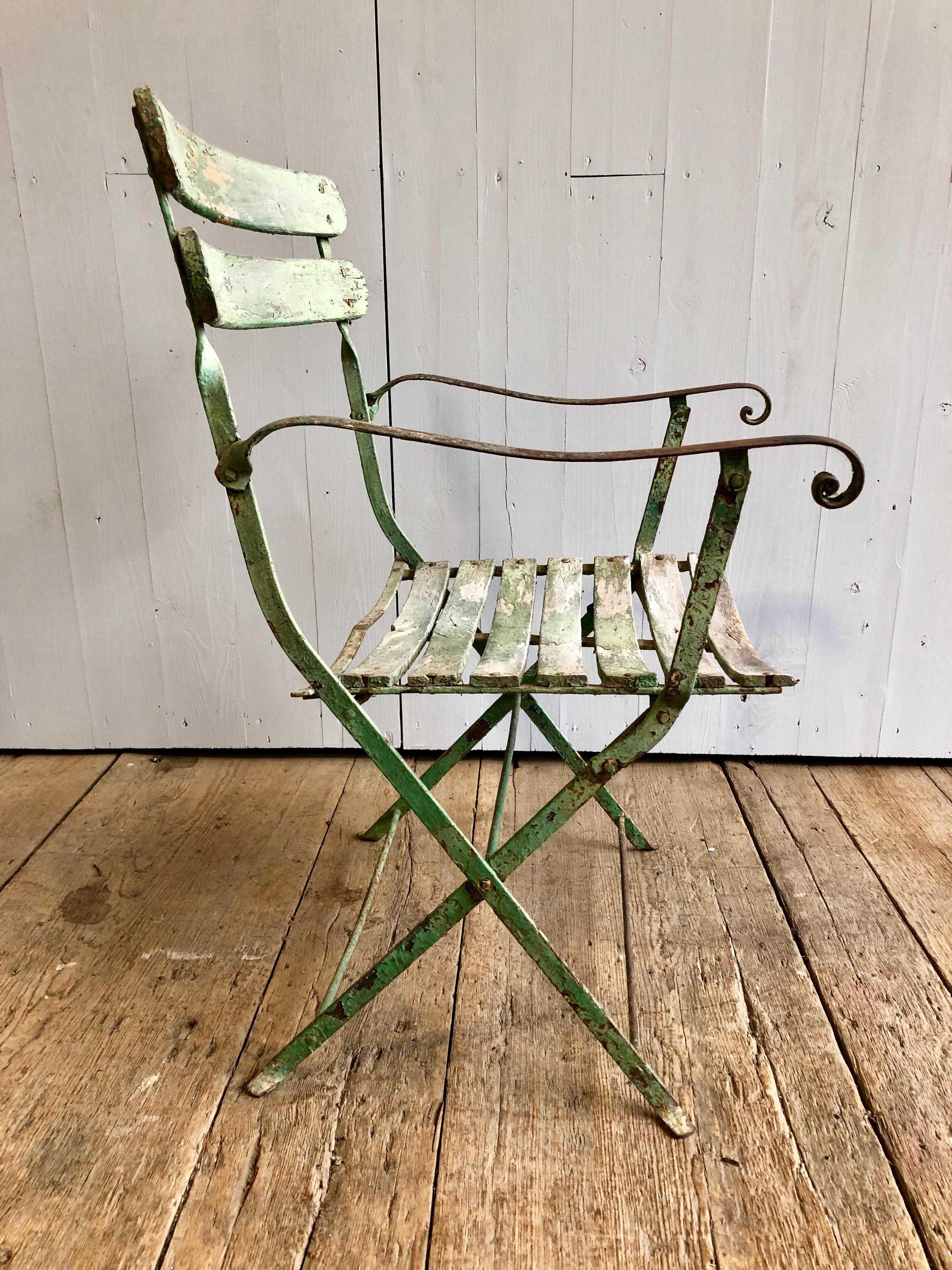 French Folding Garden Chair, 19th Century 1