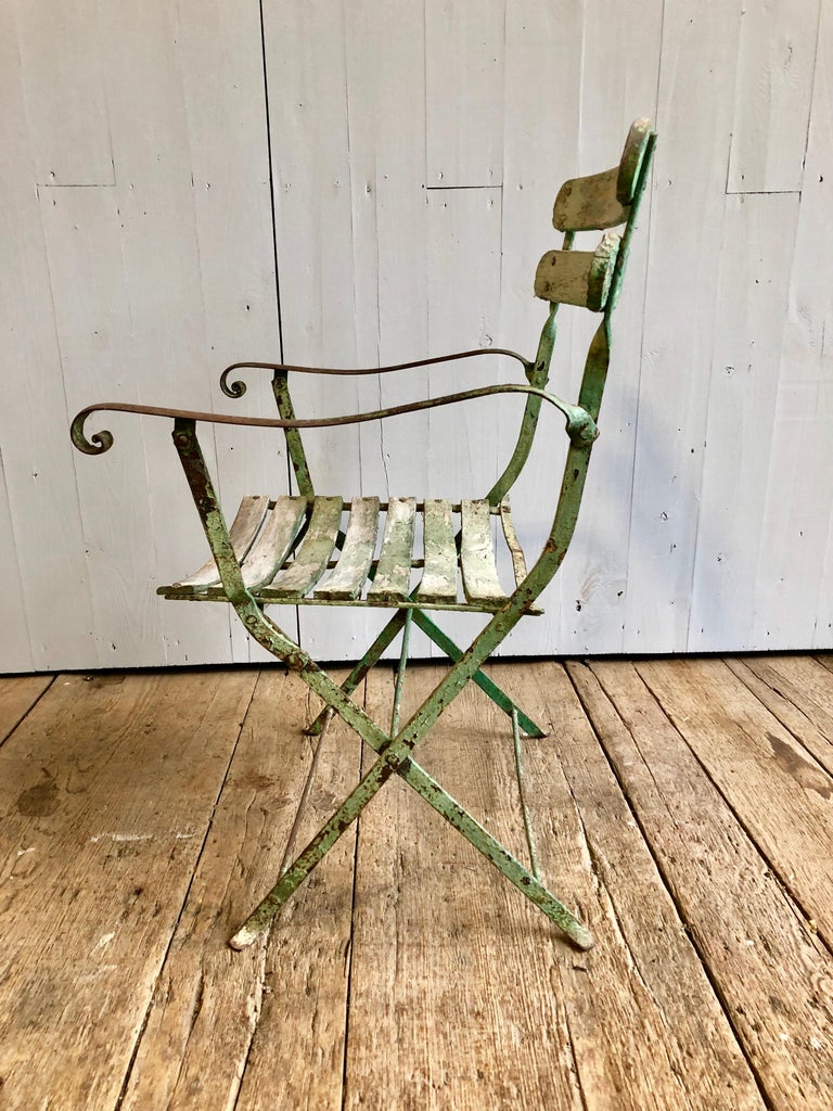 French Folding Garden Chair, 19th Century For Sale at 1stDibs