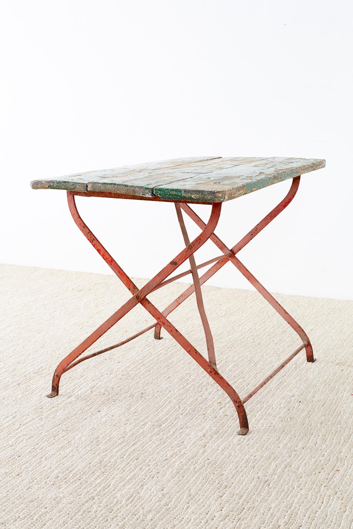 French Folding Iron Garden or Bistro Style Dining Table 5
