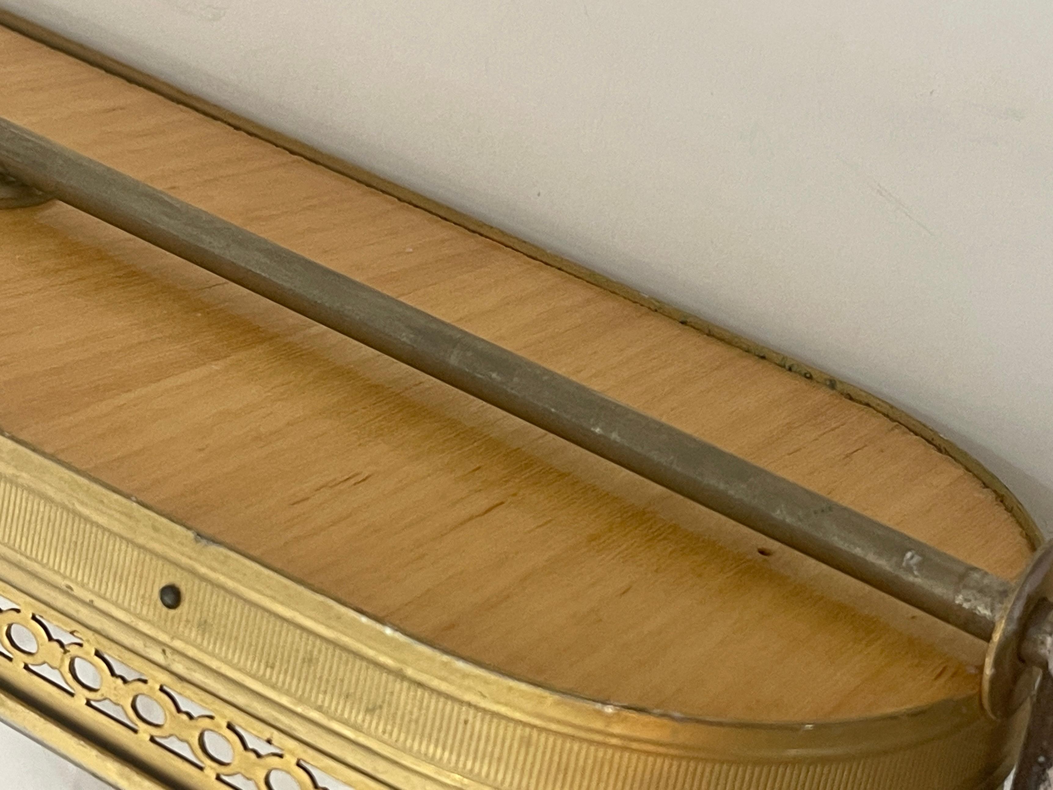 French Folding Magazine Rack, Neoclassical Style in Gilt Metal & Silver, 1950s For Sale 13