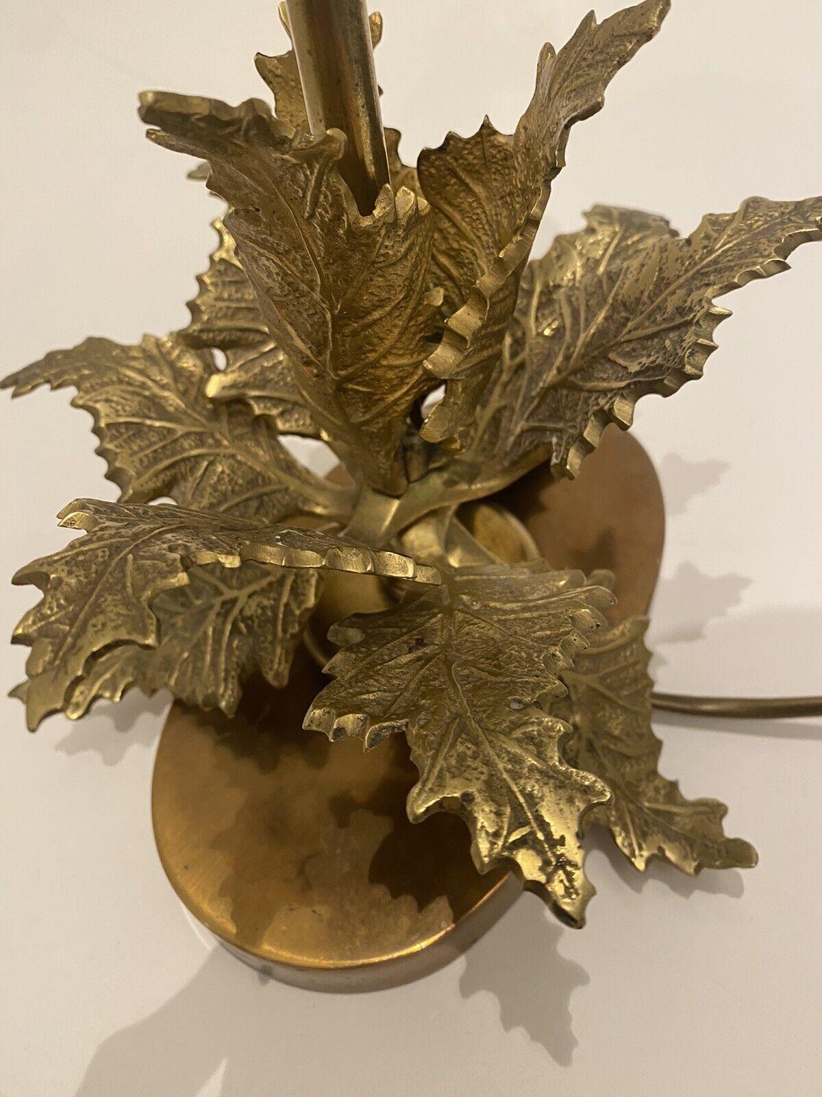 French Foliage Brass Lamp in the style of Maison Charles, 1970s
